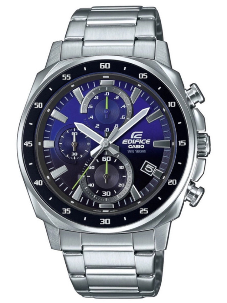 Montre Casio pour homme excellent rapport qualité-prix EFV-600D-2AVUEF avec fonction chrono gros cadran bleu