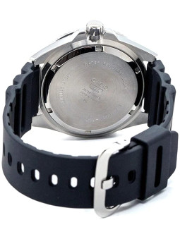 Large bracelet de montre en silicone noir souple et doux au toucher se fixe facilement au poignet marque Casio