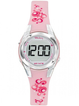 A offrir. Pour toutes les filles. Jolie montre digitale Rose dragée et rose framboise Tekday 654737. Pour voir la vie en rose !