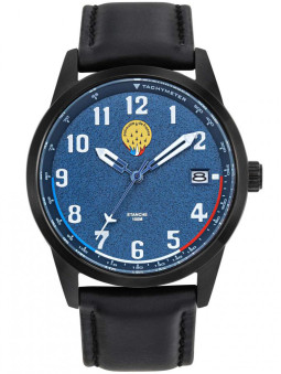 Soutenez le savoir-faire français avec cette belle montre homme Patrouille de France 668500 et son bracelet cuir noir