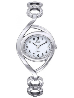 Craquez pour cette montre femme originale, acier argenté, style moderne, dotée d'un joli bracelet bijou