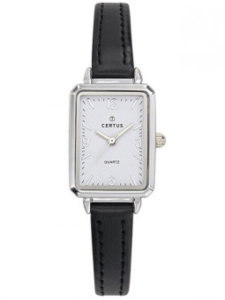 Découvrez cette petite montre femme de marque Certus 644528 en Cuir Noir Cadran Rectangulaire à petit prix !