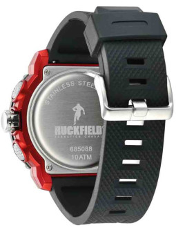 Bracelet de montre homme sport marque de Rugby Sébastien Chabal Ruckfield 685088 en silicone noir