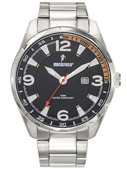 Montre homme Sport de caractère en acier argenté résistant avec son large cadran marque Ruckfield 685126