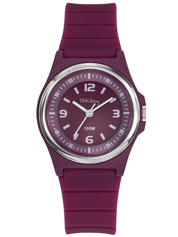 Sucrée et originale : on aime la couleur cassis de cette montre sport pour fille Tekday 654711 résistante et étanche !