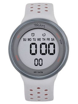 Montre Tekday digitale gris orange