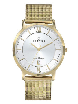 Montre moderne Certus bracelet milanais doré