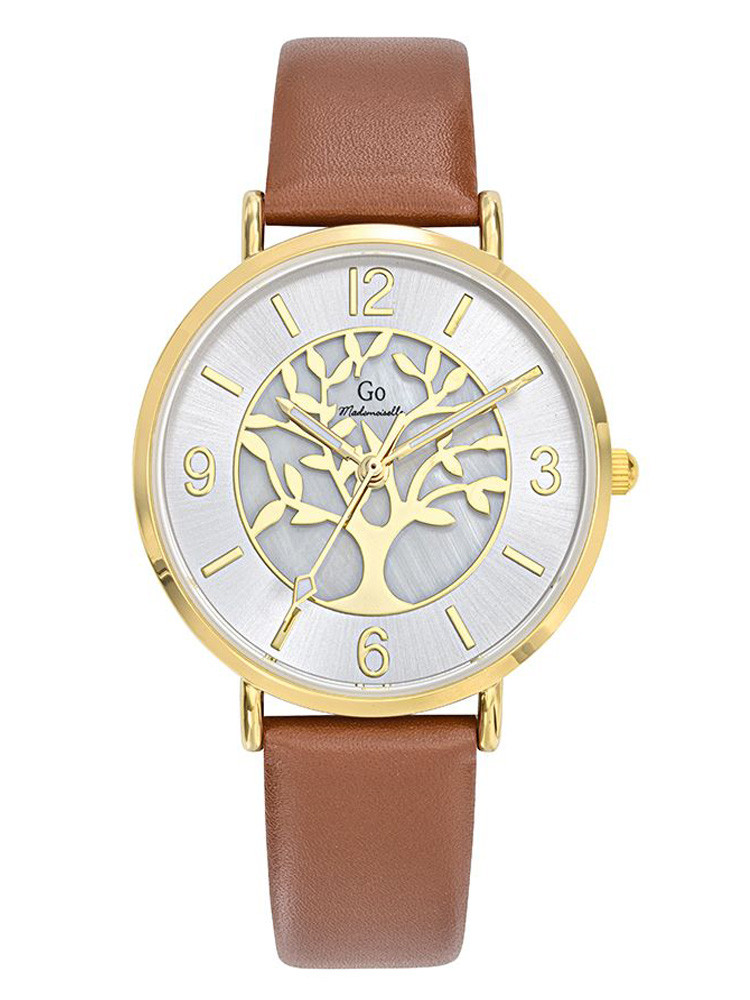 Montre femme Go cuir brun arbre de vie