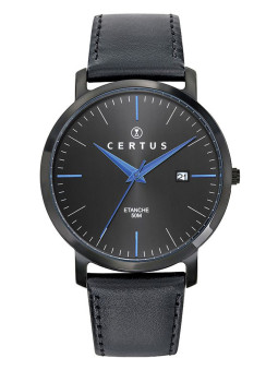 Montre homme Certus bracelet cuir noir 611190