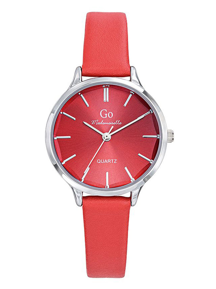 Montre femme Go bracelet cuir rouge