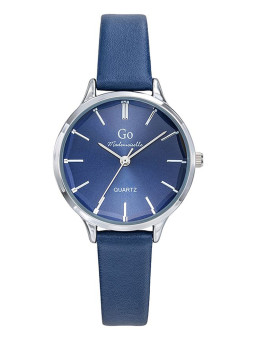 Montre femme Go bracelet cuir bleu