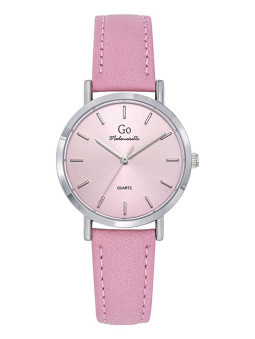 Montre femme Go bracelet cuir rose