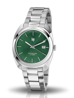 Montre LIP mixte Charles de Gaulle acier gris cadran vert