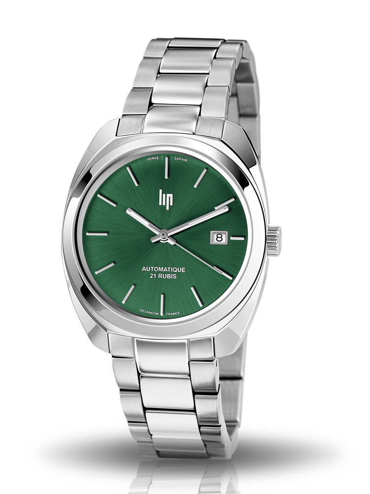 Montre LIP mixte Charles de Gaulle acier gris cadran vert