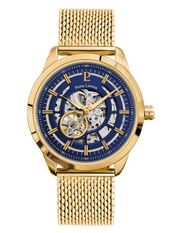 Montre homme dorée mécanisme apparent Pierre Lannier