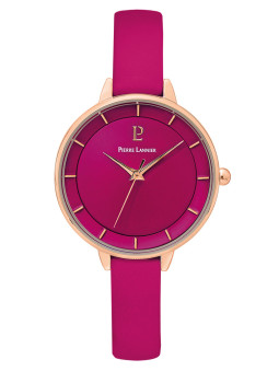 Montre femme Pierre Lannier acier et cuir rose