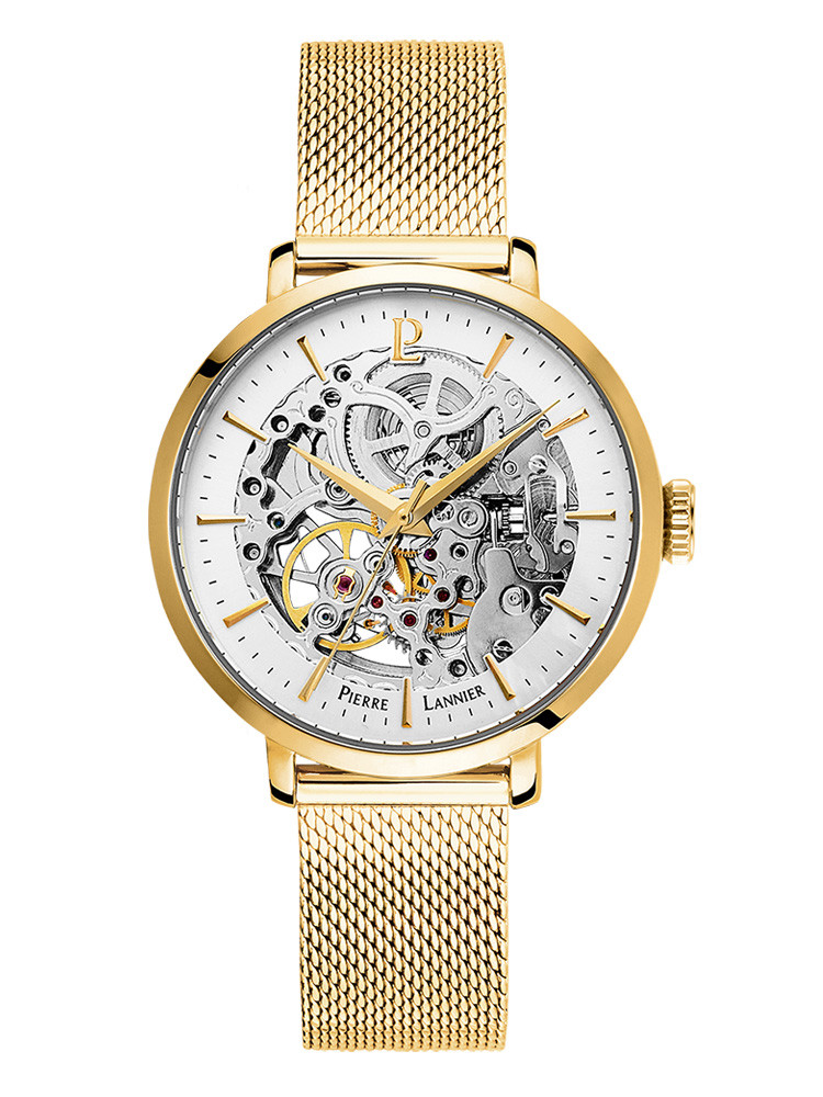 OLEVS Montre mécanique automatique pour homme avec squelette doré et