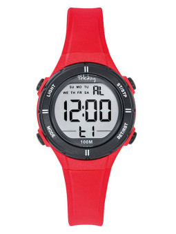 Montre digitale sport Tekday rouge avec chronomètre
