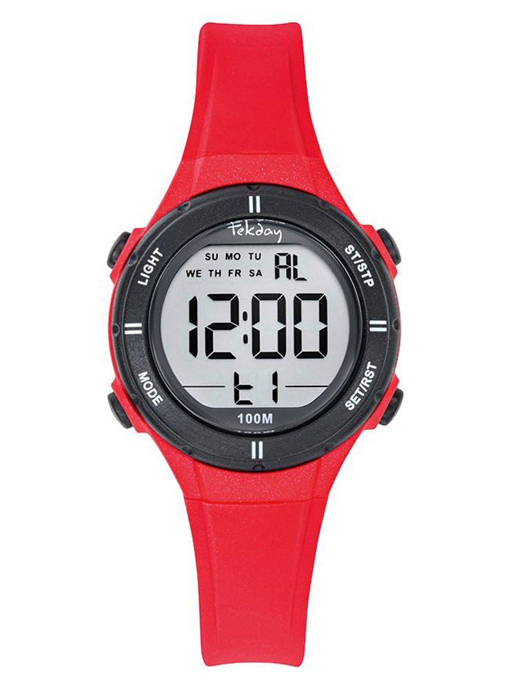 Montre digitale sport Tekday rouge avec chronomètre