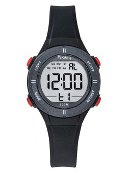 Montre digitale sport Tekday noire avec chronomètre