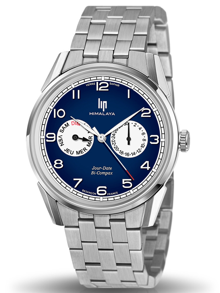 Montre LIP Mécanique Manuelle - Boîtier Acier Argenté, Cadran Blanc, Bracelet Cuir - Occasion Fonctionnelle