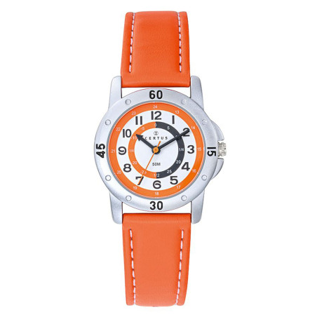 Montre Pédagogique CERTUS Pour Enfant – Cadran éducatif, Bracelet Cuir, Pile Neuve, Neuf Avec étiquettes