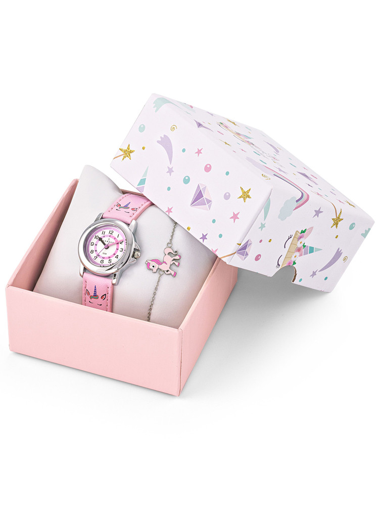 Coffret Certus montre enfant rose licorne et bracelet