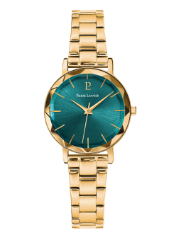 Montre femme acier doré marque Pierre Lannier cadran vert