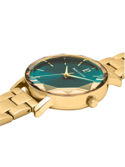 Montre femme acier doré marque Pierre Lannier cadran vert