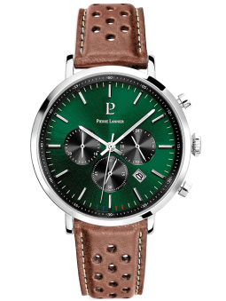 Montre chronographe cuir marron Pierre Lannier cadran vert
