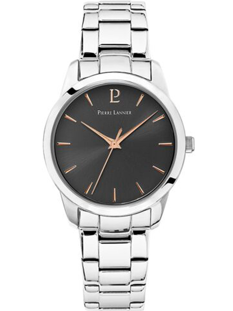 Montre femme Acier gris Pierre Lannier cadran noir