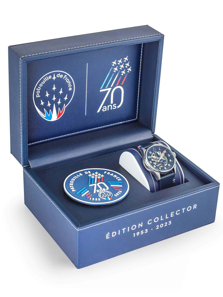 Coffret Montre Patrouille de France 70 ans automatique cuir