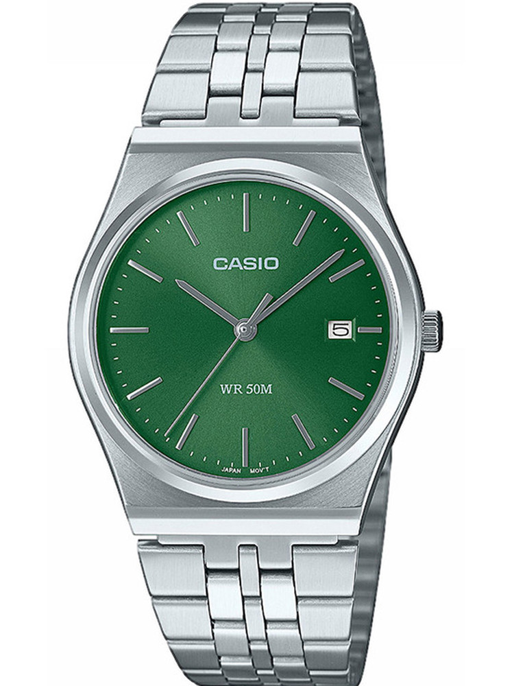 Montre Acier Casio cadran vert MTP-B145D-3AVEF - style classique