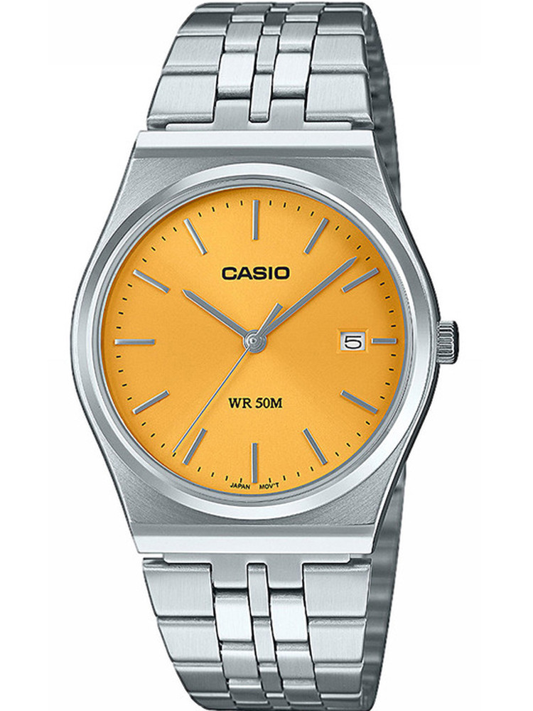 Montre Acier Casio cadran jaune MTP-B145D-9AVEF - style classique