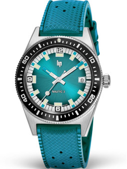 Montre automatique LIP Nautic 3 Océan - Montre de plongée étanche avec lunette tournante