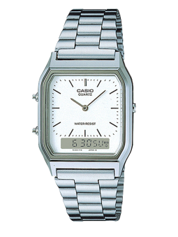 Montre vintage double affichage Casio cadran blanc AQ-230A-7DMQYES - style rétro
