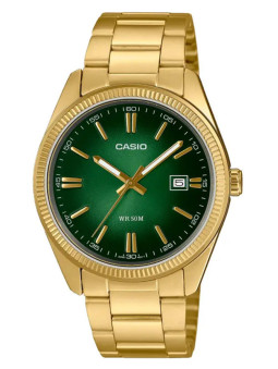 Montre homme Casio doré - Style classique avec mouvement quartz et cadran vert