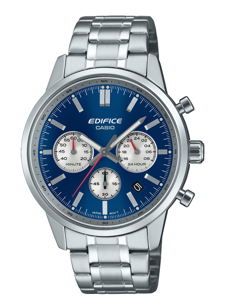 Chronographe Homme Casio Edifice Acier Inoxydable - Style vintage et sportif avec cadran bleu