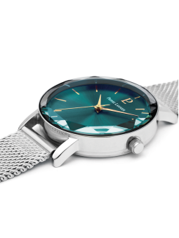 Montre femme Pierre Lannier Multiples cadran vert 009M671 - Style élégant, Bracelet maille milanaise - vue de côté
