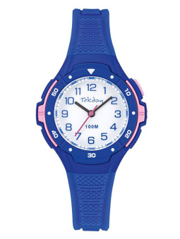 Montre enfant Tekday bleue et rose 654755 - Style sportif