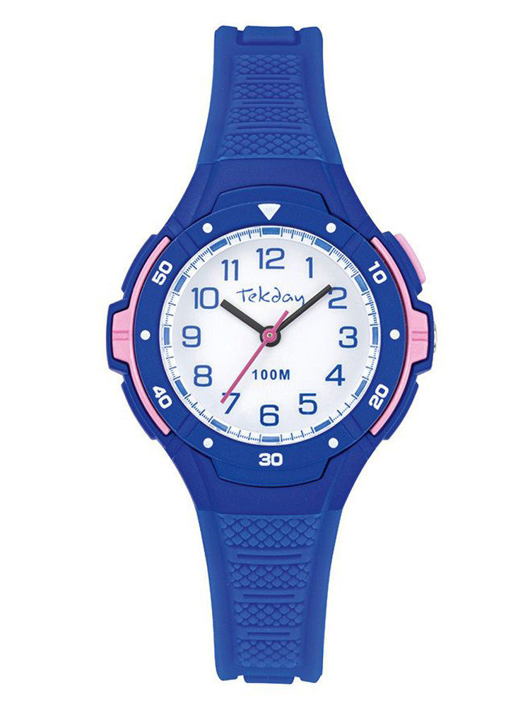 Montre enfant Tekday bleue et rose 654755 - Style sportif