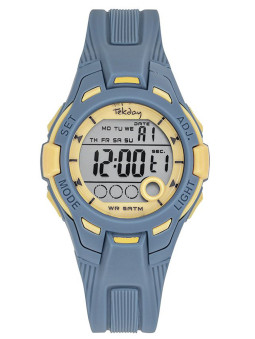 Montre enfant Tekday bleu moyen et jaune 654920