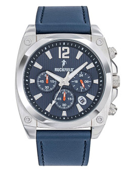 Montre chronographe homme Ruckfield carrée bleue 685224 - Style sportif