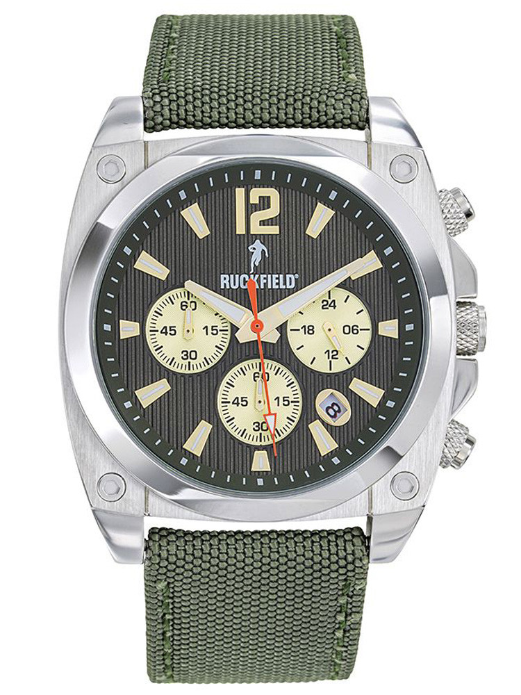 Chronographe homme Ruckfield vert kaki 685227 - Style sport