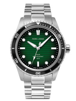 Montre homme solaire cadran vert Pierre Lannier 244H171 - Style plongée