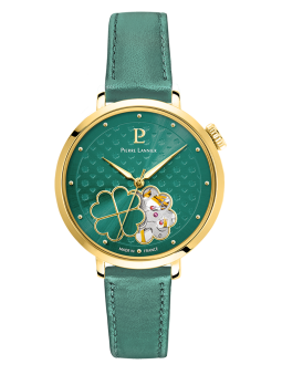Montre femme trèfle Pierre Lannier verte 147K577 - Style moderne et chance