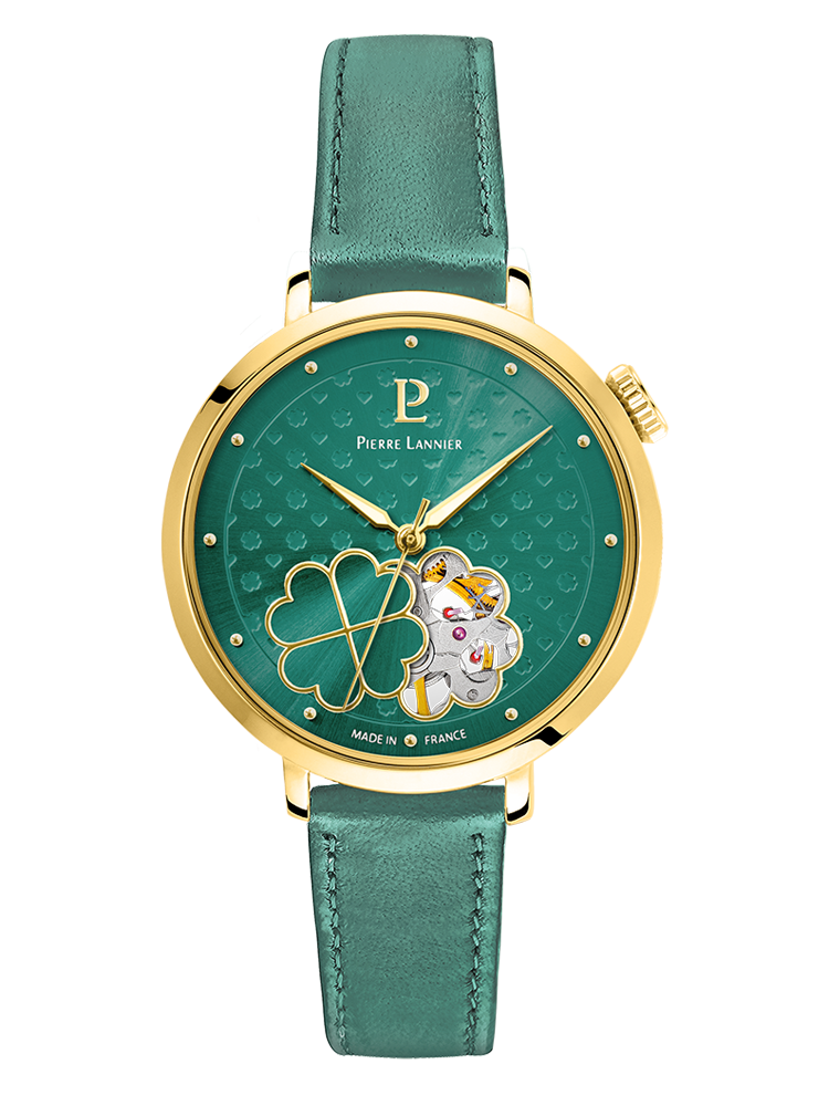 Montre femme trèfle Pierre Lannier verte 147K577 - Style moderne et chance