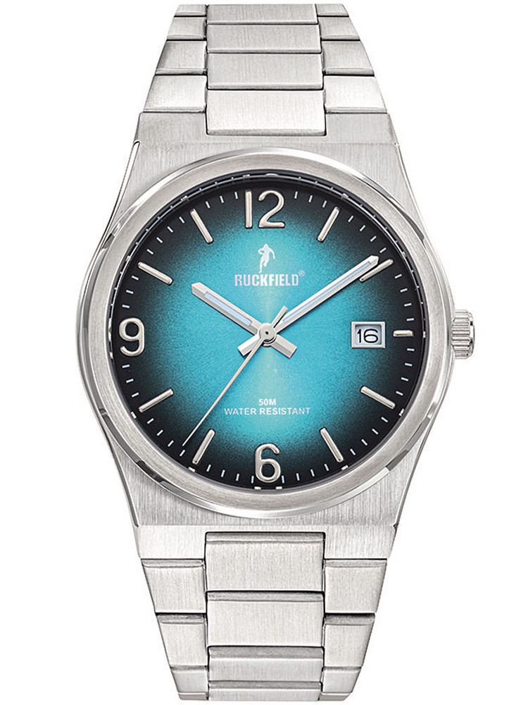 Montre homme Ruckfield acier cadran bleu et noir 685216 - Style élégant