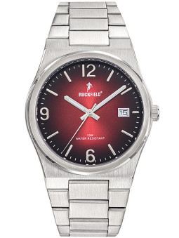 Montre homme acier Ruckfield cadran rouge et noir 685217 - Style classe