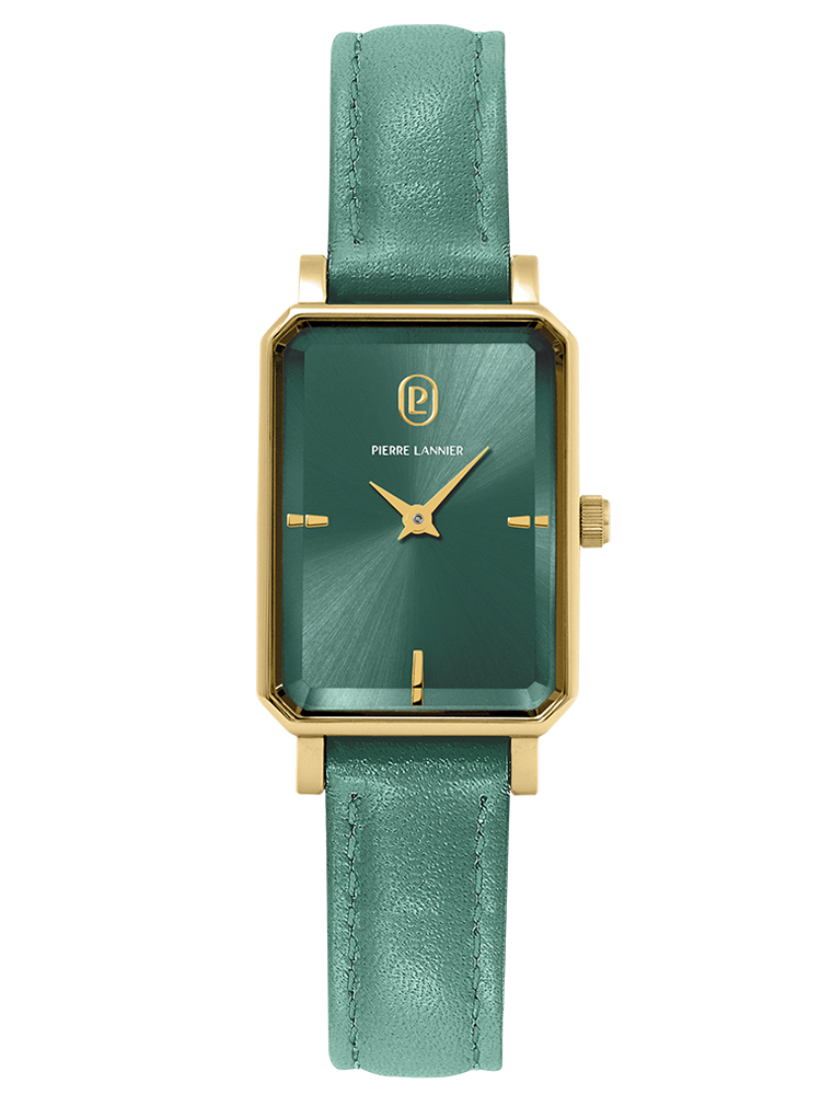 Montre rectangulaire femme verte Pierre Lannier 006L577 - style élégant